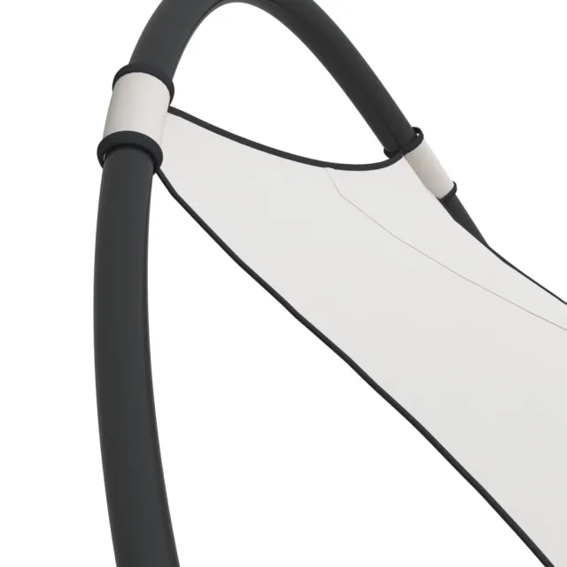 Chaise longue à bascule avec roues Acier et textilène Crème