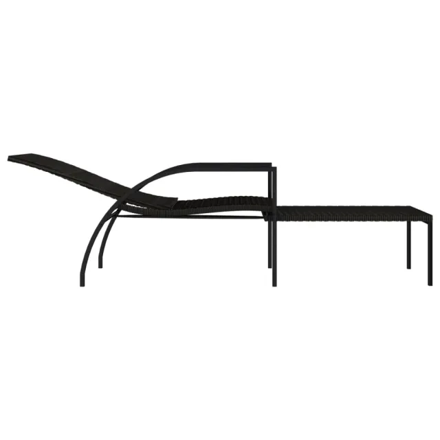 Chaises longues avec repose-pied 2 pcs Résine tressée Marron