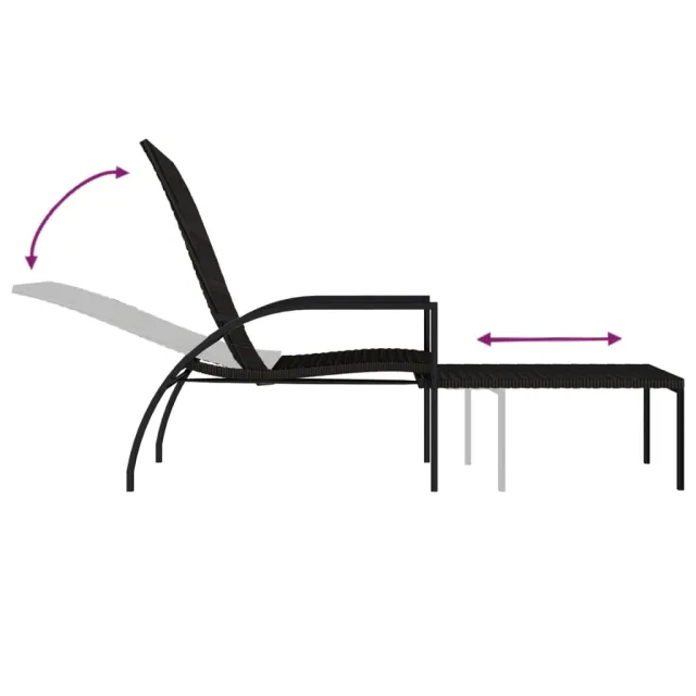 Chaises longues avec repose-pied 2 pcs Résine tressée Marron