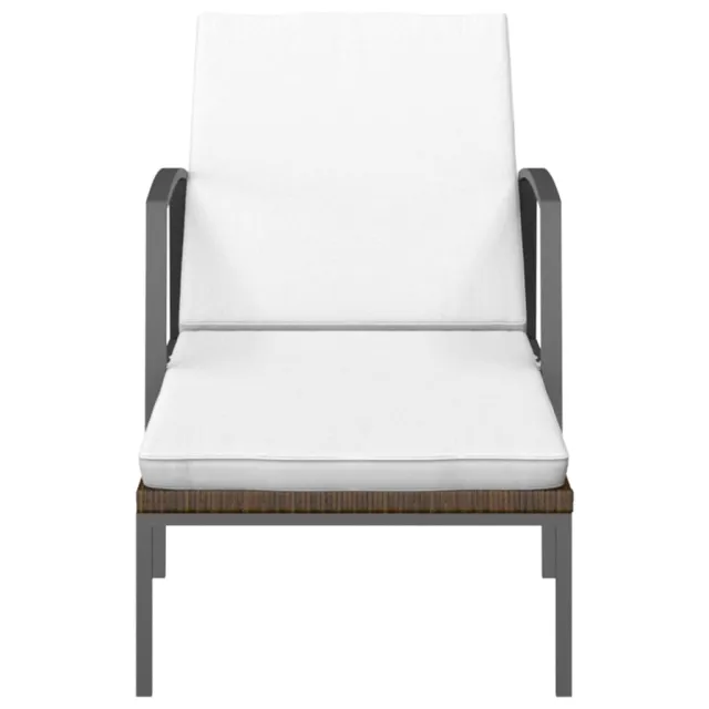 Chaises longues lot de 2 avec table résine tressée marron