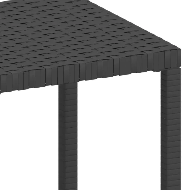 Chaises longues lot de 2 avec table résine tressée noir