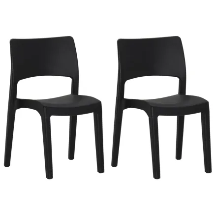 Chaises de jardin lot de 2 Polypropylène Anthracite 2