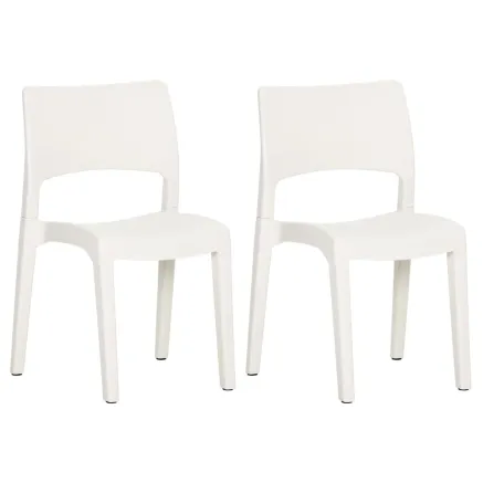 Chaises de jardin lot de 2 Blanc Polypropylène 2