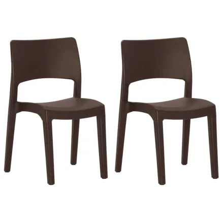 Chaises de jardin lot de 2 Moka Polypropylène 2