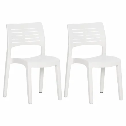 Chaises de jardin lot de 2 Blanc Polypropylène 2