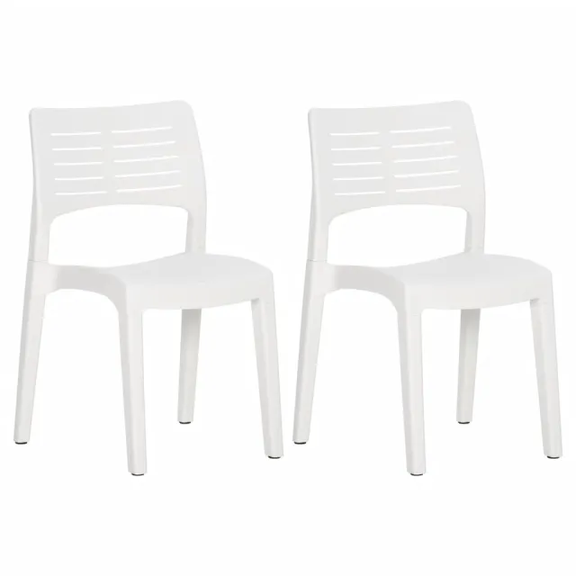 Chaises de jardin lot de 2 Blanc Polypropylène