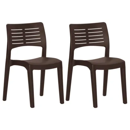 Chaises de jardin lot de 2 Moka Polypropylène 2