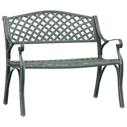 Banc de jardin 102 cm Aluminium coulé Vert 2