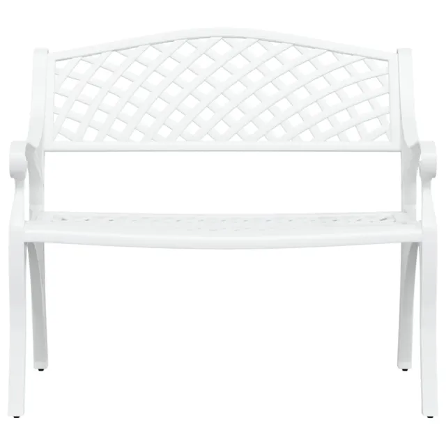 Banc de jardin 102 cm aluminium coulé blanc