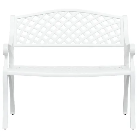 Banc de jardin 102 cm aluminium coulé blanc