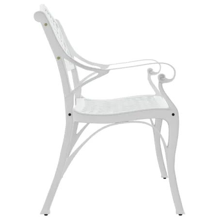 Banc de jardin 102 cm aluminium coulé blanc
