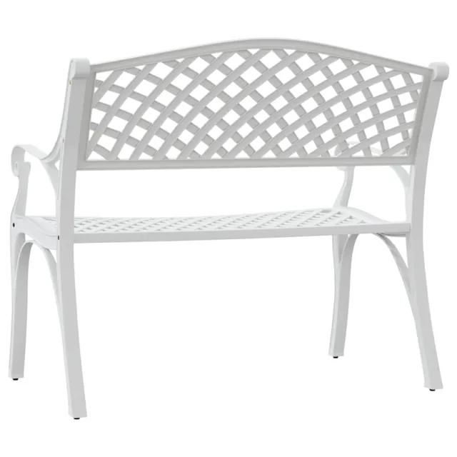 Banc de jardin 102 cm aluminium coulé blanc