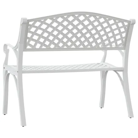 Banc de jardin 102 cm aluminium coulé blanc