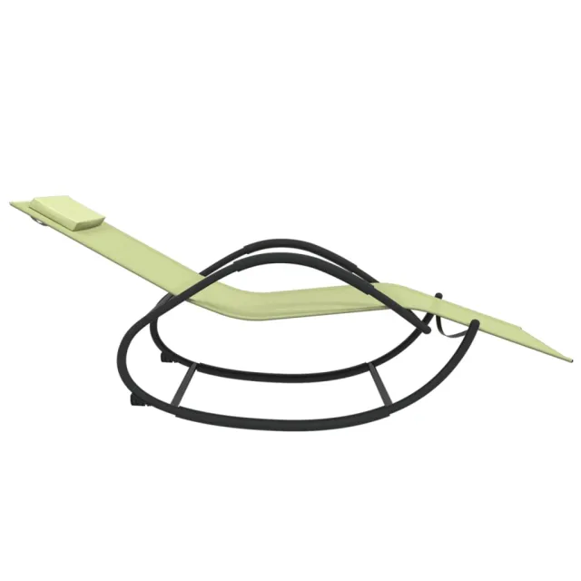 Chaises longues à bascule lot de 2 crème acier et textilène