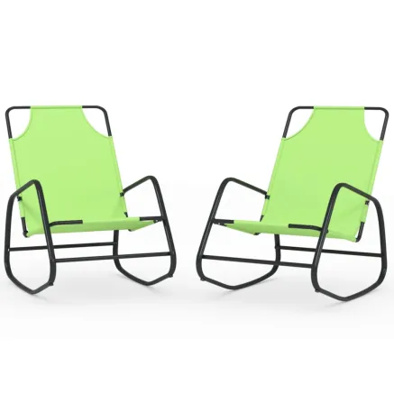 Chaises longues à bascule lot de 2 vert acier et textilène 2