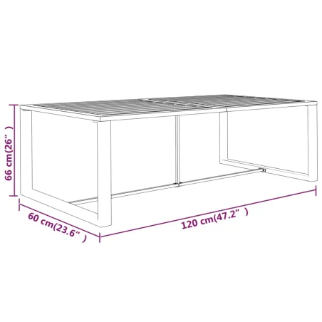 Table à dîner d'extérieur Anthracite 120x60x66 cm Aluminium