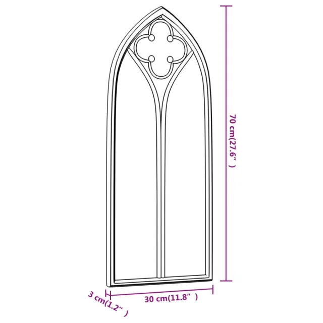 Miroir de jardin Sable 70x30 cm Fer pour utilisation extérieure