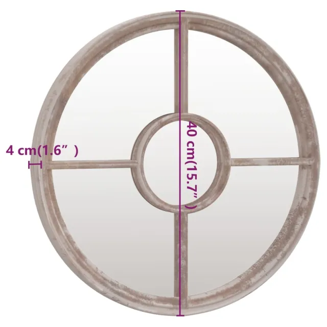 Miroir de jardin Sable 40x4 cm Fer Rond utilisation extérieure