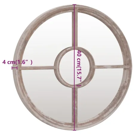 Miroir de jardin Sable 40x4 cm Fer Rond utilisation extérieure