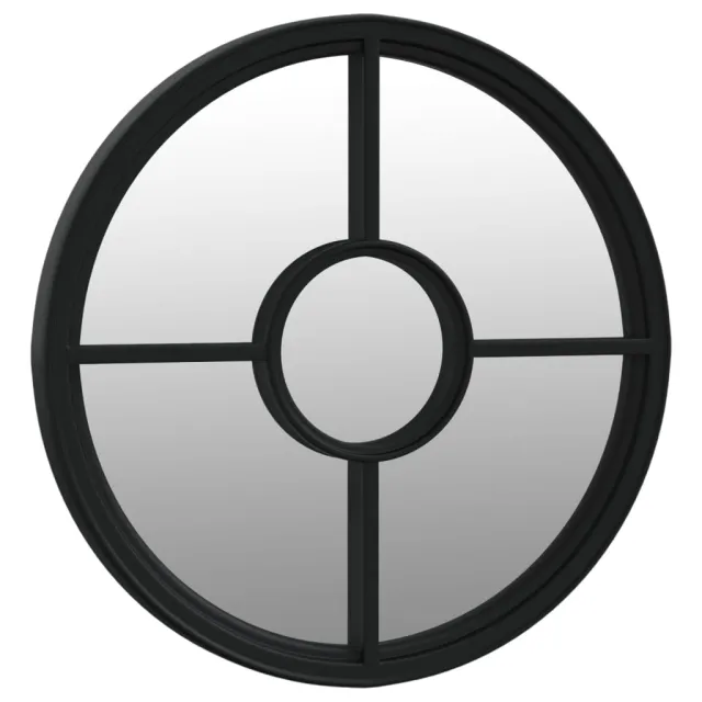 Miroir de jardin Noir 40x4 cm Fer Rond utilisation extérieure