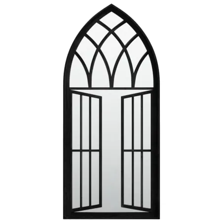 Miroir de jardin Noir 100x45 cm Fer pour utilisation extérieure