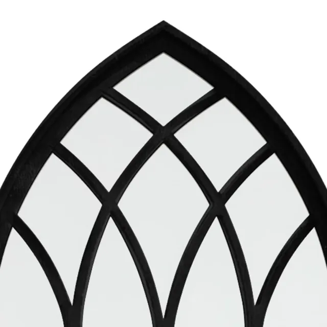 Miroir de jardin Noir 100x45 cm Fer pour utilisation extérieure