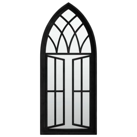 Miroir de jardin Noir 70x30 cm Fer pour utilisation extérieure 2