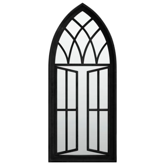 Miroir de jardin Noir 70x30 cm Fer pour utilisation extérieure