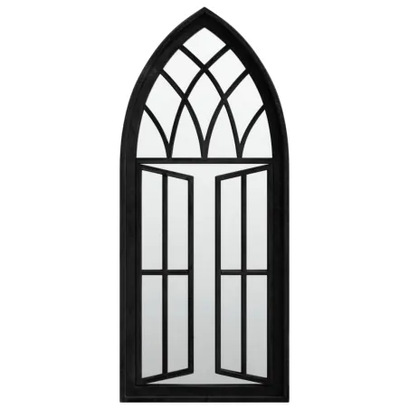 Miroir de jardin Noir 70x30 cm Fer pour utilisation extérieure
