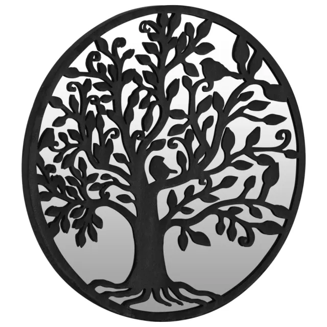 Miroir de jardin Noir 40x2,5 cm Fer Rond utilisation extérieure