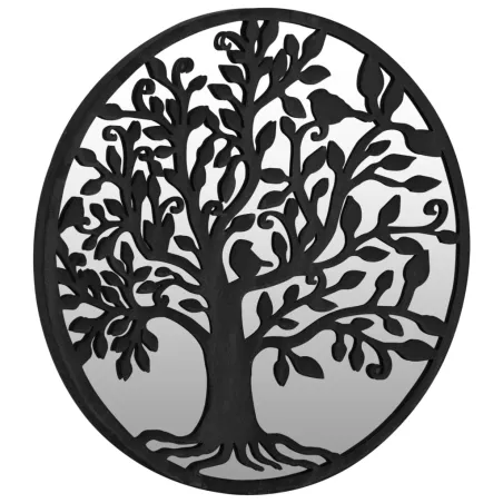 Miroir de jardin Noir 60x2,5 cm Fer Rond utilisation extérieure