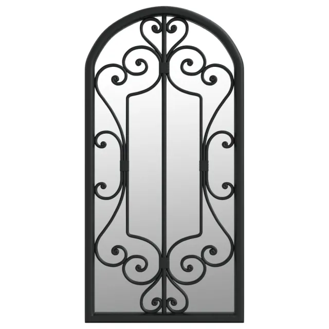 Miroir de jardin Noir 70x30 cm Fer pour utilisation extérieure