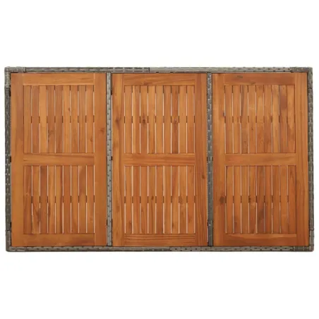 Ensemble à manger de jardin 5 pcs coussins gris résine tressée