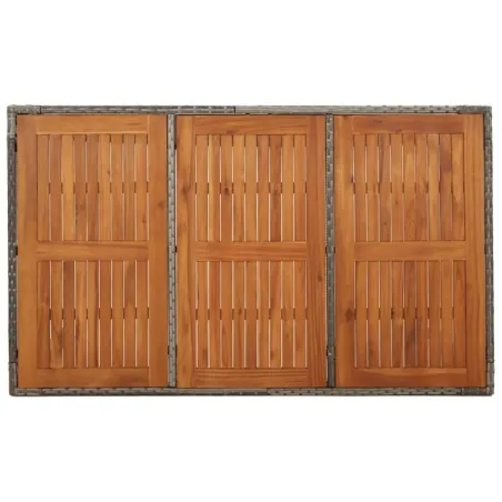 Ensemble à manger jardin et coussins 7 pcs gris rotin