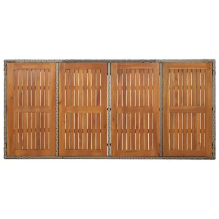 Ensemble à manger jardin et coussins 7 pcs gris rotin