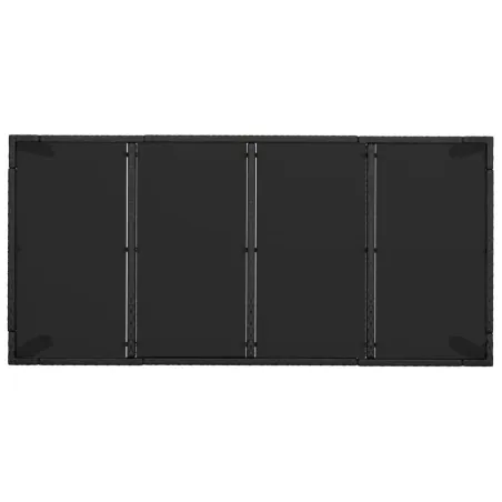 Ensemble à manger jardin 9pcs et coussins noir résine tressée