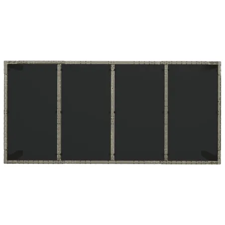 Ensemble à manger de jardin 9 pcs coussins gris résine tressée