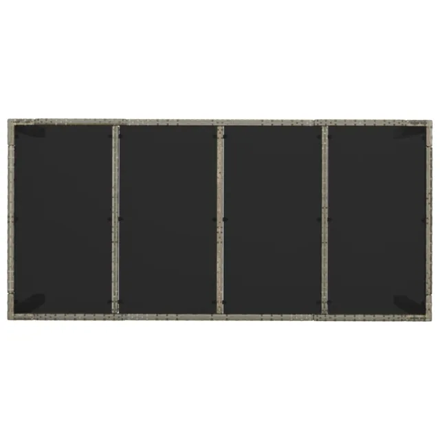 Ensemble à manger de jardin 9 pcs coussins gris résine tressée