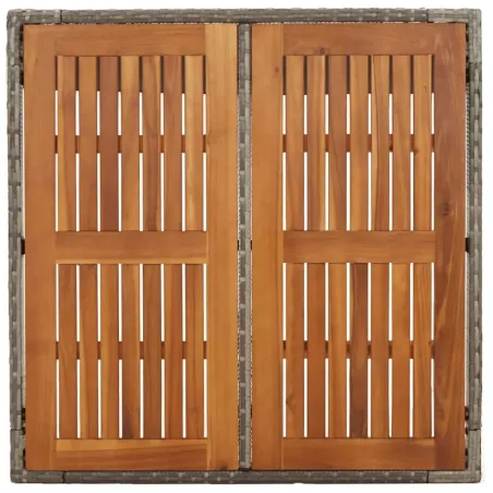 Ensemble à manger de jardin 5 pcs coussins gris résine tressée