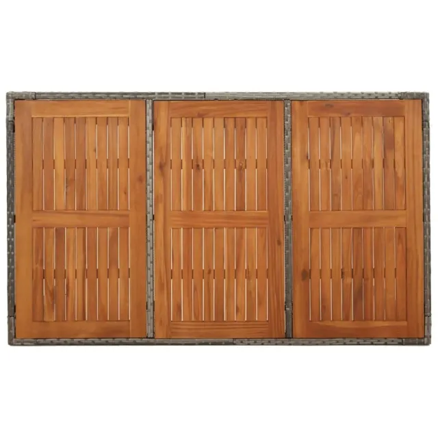 Ensemble à manger de jardin 5 pcs coussins gris résine tressée