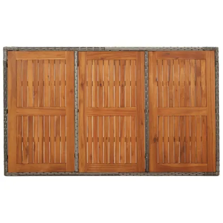 Ensemble à manger jardin et coussins 7 pcs gris rotin