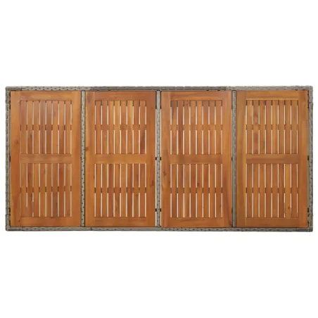 Ensemble à manger jardin et coussins 7 pcs gris rotin