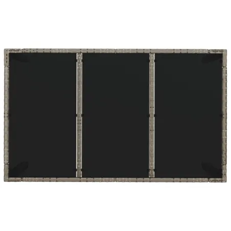 Ensemble à manger de jardin 5 pcs coussins gris résine tressée