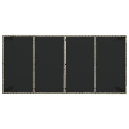 Ensemble à manger de jardin 9 pcs coussins gris résine tressée