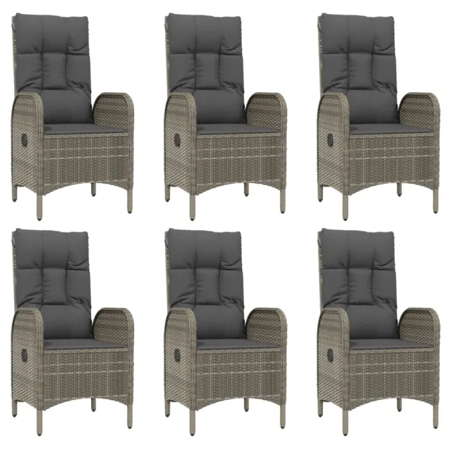 Ensemble à manger de jardin 9 pcs coussins gris résine tressée