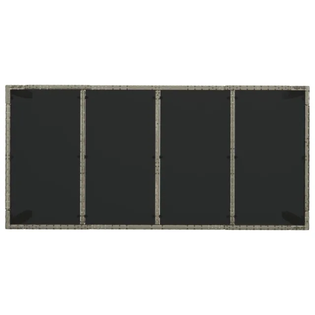 Ensemble à manger de jardin 9 pcs coussins gris résine tressée