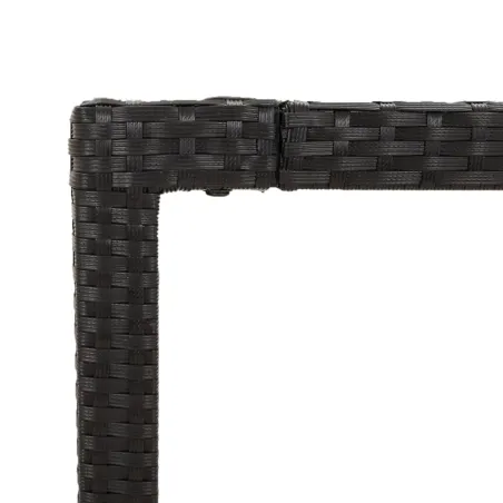 Ensemble à manger jardin et coussins 7 pcs Noir et gris Rotin