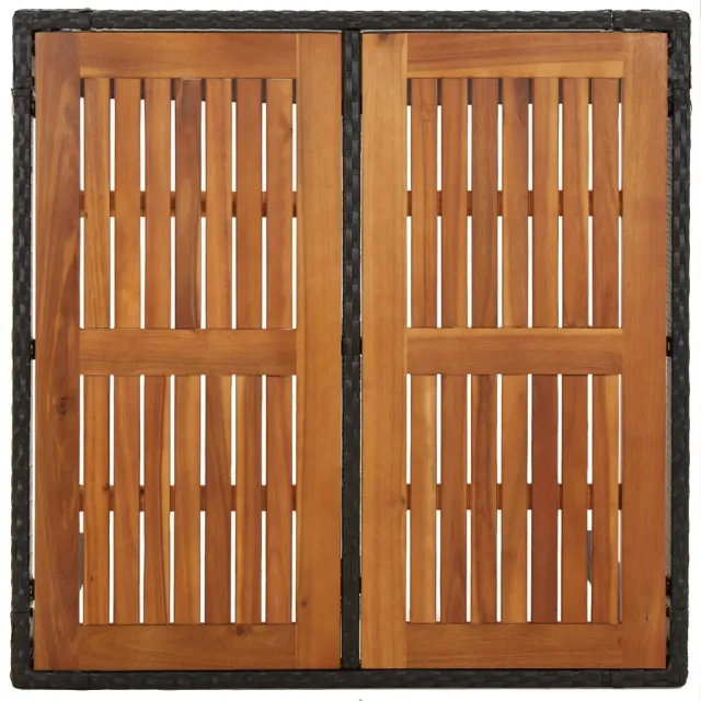 Ensemble à manger de jardin coussins 5pcs Noir Résine tressée