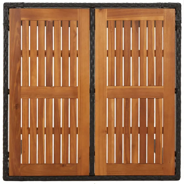 Ensemble à manger de jardin coussins 5pcs Noir Résine tressée