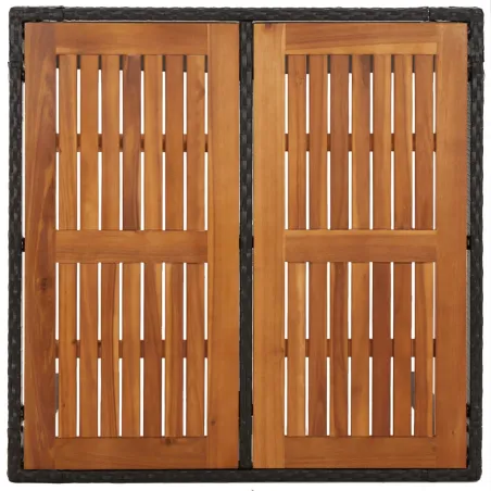 Ensemble à manger de jardin coussins 5pcs Noir Résine tressée